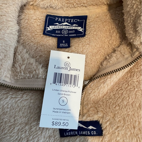 Lauren James Beige Sherpa Pullover - Picture 2 of 5